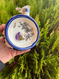 Vela de lavanda | Taza mexicana hecha a mano | Vela perfumada | Cera de soya