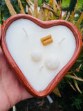 Love Heart Candle | Authentic Heart Shape Mexican Tray | Valentines Day Scented Candle