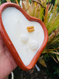 Love Heart Candle | Authentic Heart Shape Mexican Tray | Valentines Day Scented Candle