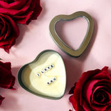 Hide Message Heart Candle | Secret Letter Beads Phrase Silver Heart Aromatic Candle | I Love You Scented Candle | Soy Wax