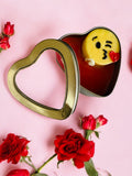 Emoji Kiss Heart Candle | I Love You Heart Shaped Heart  | Flirty Scented Silver Candle | Soy Wax