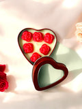 Vela de corazón de rosas rojas | Vela aromática con forma de corazón rojo | Vela con aroma coqueto | Cera de soja