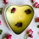 Red Roses Buds Heart Candle |  Pink Shaped Heart Aromatic Candle | Rose Scented Candle