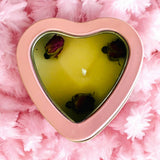 Red Roses Buds Heart Candle |  Pink Shaped Heart Aromatic Candle | Rose Scented Candle