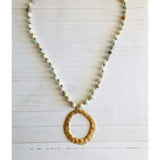 Mint Multi Beaded Gold Round Necklace - Necklaces