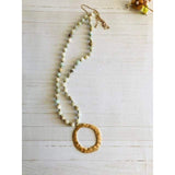 Mint Multi Beaded Gold Round Necklace - Necklaces