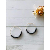 hoop bead seed earrings