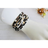 Leopard Leather Bracelet with Magnetic Closure - Bracelets