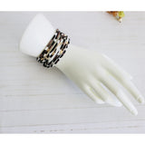 Leopard Leather Bracelet with Magnetic Closure - Bracelets